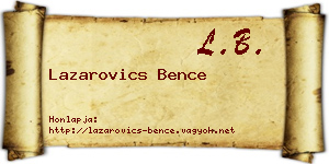Lazarovics Bence névjegykártya