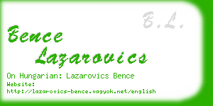 bence lazarovics business card